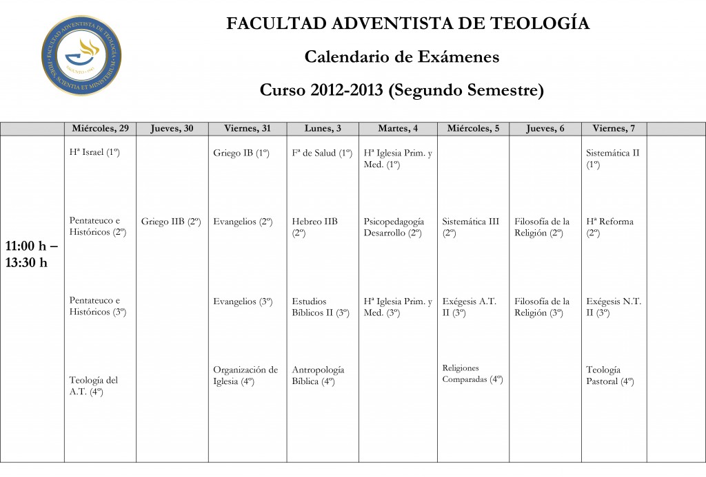 Exámenes 2º Semestre